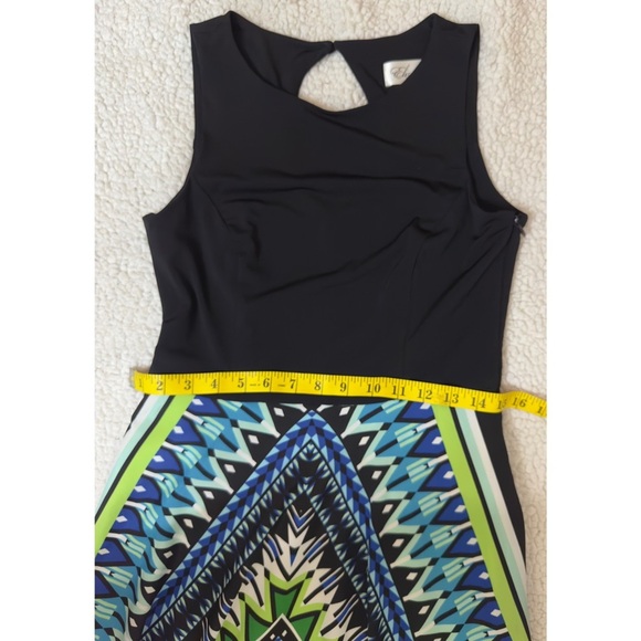 Eliza J Black and Blue Geometric Maxi Dress - Picture 5 of 13